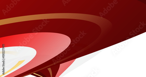 Modern abstract design featuring dynamic red, white, and gold diagonal lines