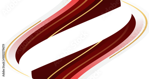 Modern abstract design featuring dynamic red, white, and gold diagonal lines