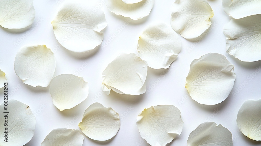 White flowers on white surface with central flower White flowers on white surface with central flower