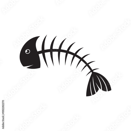 fish skeleton bone icon vector illustration design
