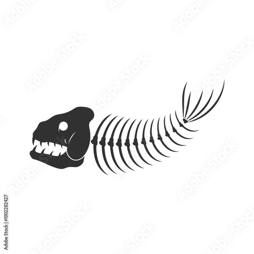 fish skeleton bone icon vector illustration design