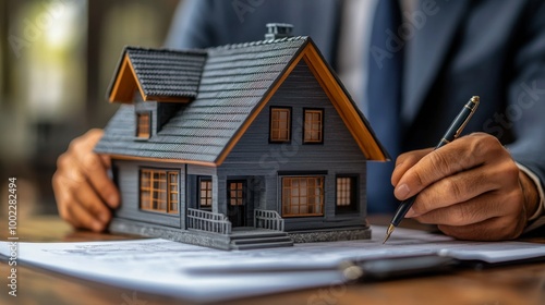 Planning a new home construction project with a detailed model and architectu...