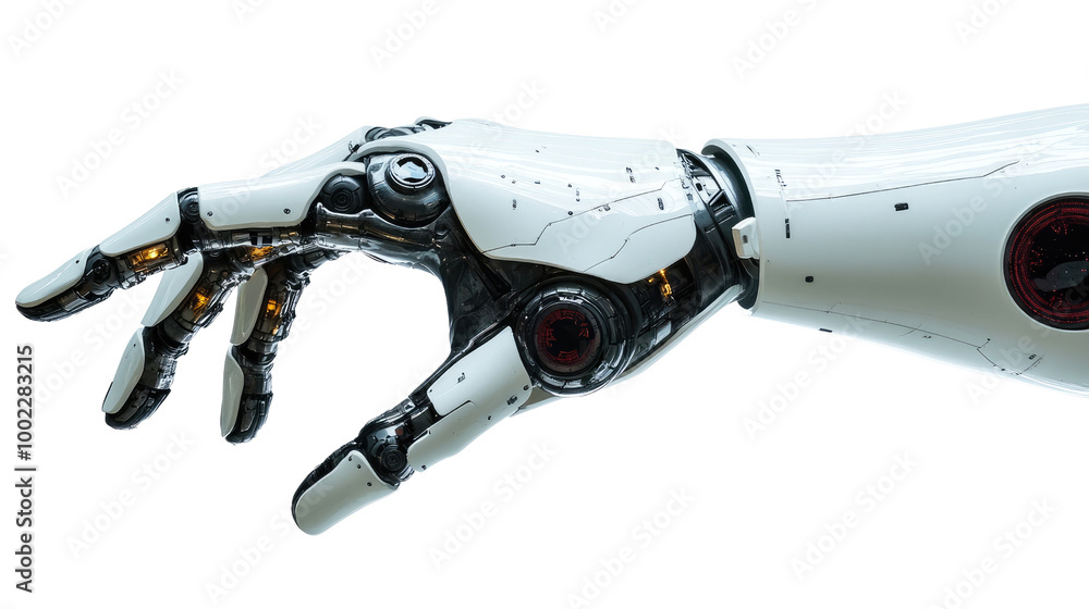 Gesturing robot hand on white background Gesturing robot hand on white background