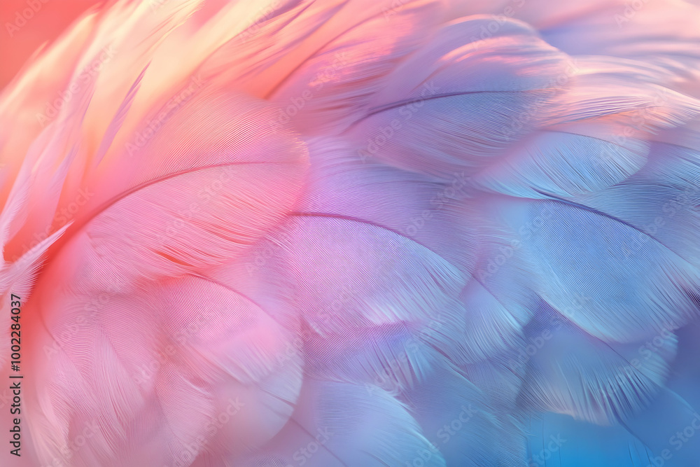 Pink and Blue Feather Illustration Pink and Blue Feather Illustration