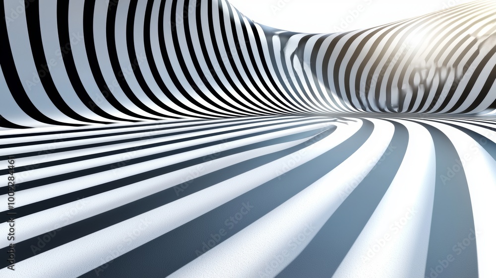 Obraz premium A 3D rendering of a geometric wall in an interior with abstract architecture as the background