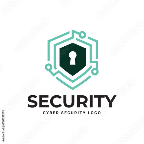 Cyber Security Logo or badge for technology and security company.