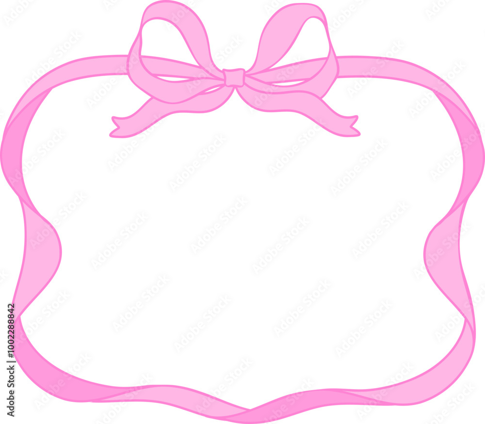 Coquette Pink bow ribbon horizontal frame Coquette Pink bow ribbon horizontal frame