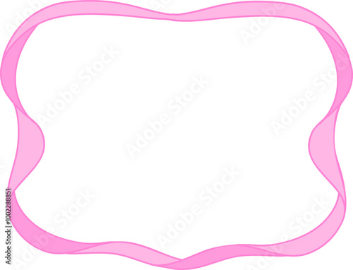 Retro Pink bow ribbon horizontal frame