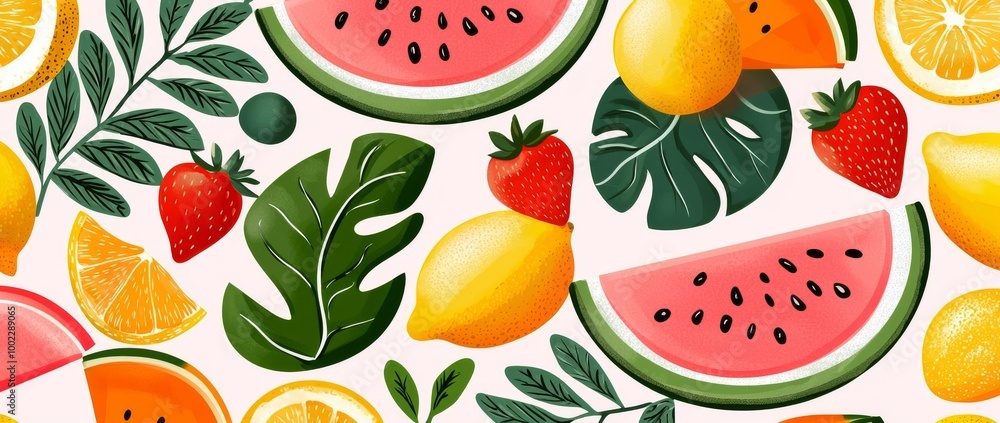 Design of abstract geometric fruits with pastel colors. Hand drawn doodle. Design of abstract geometric fruits with pastel colors. Hand drawn doodle.