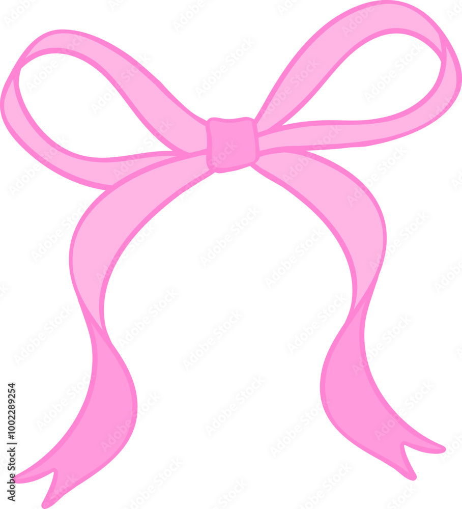 Retro Pink bow ribbon doodle Retro Pink bow ribbon doodle