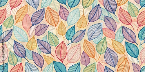 Abstract Colorful Leaf Pattern - Seamless, Artistic, and Nature Inspired