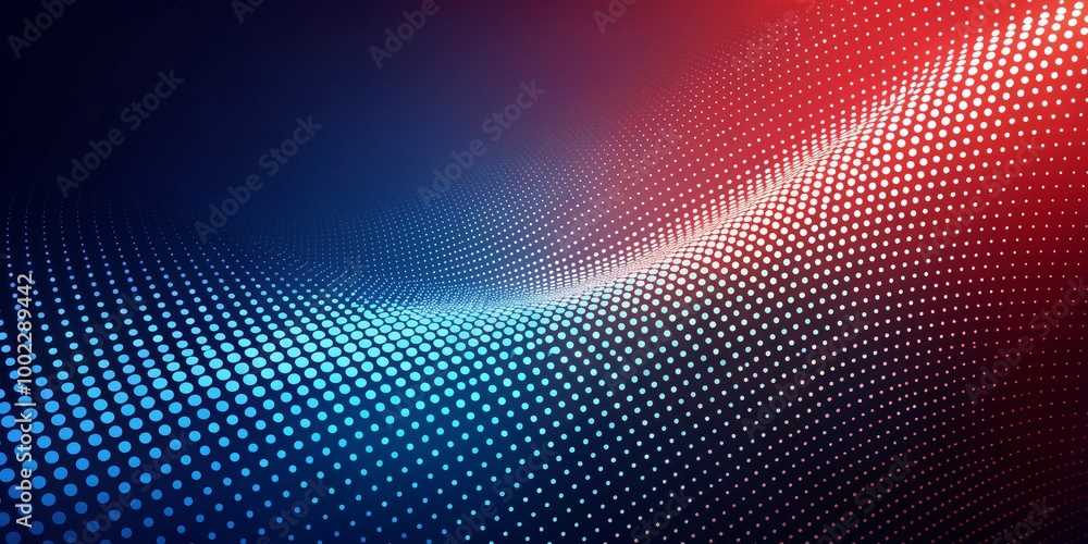 Abstract Dotted Wave - Blue and Red Gradient Abstract Dotted Wave - Blue and Red Gradient