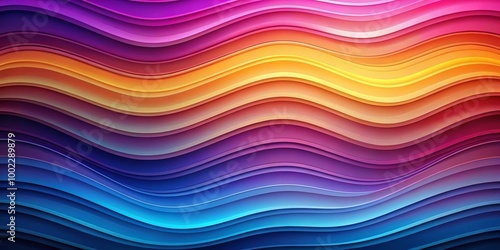 Abstract Gradient Waves in Vivid Hues - A Digital Artwork of Layered and Curved Lines with Vibrant Color Transitions