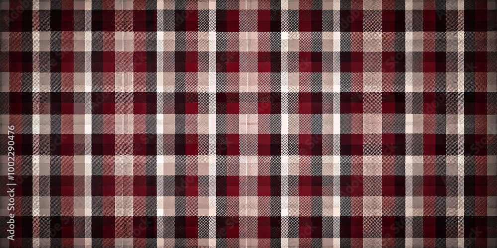 Abstract Plaid Pattern in Red, Black, and White with a Subtle Dotted Texture Abstract Plaid Pattern in Red, Black, and White with a Subtle Dotted Texture