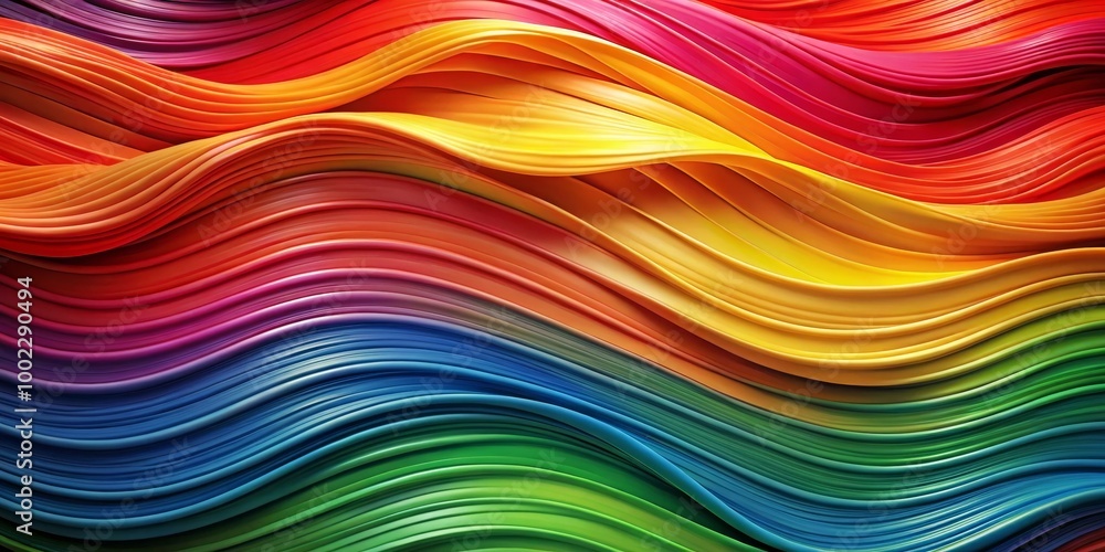 Abstract Rainbow Waves A 3D Render of Flowing Colors Abstract Rainbow Waves A 3D Render of Flowing Colors