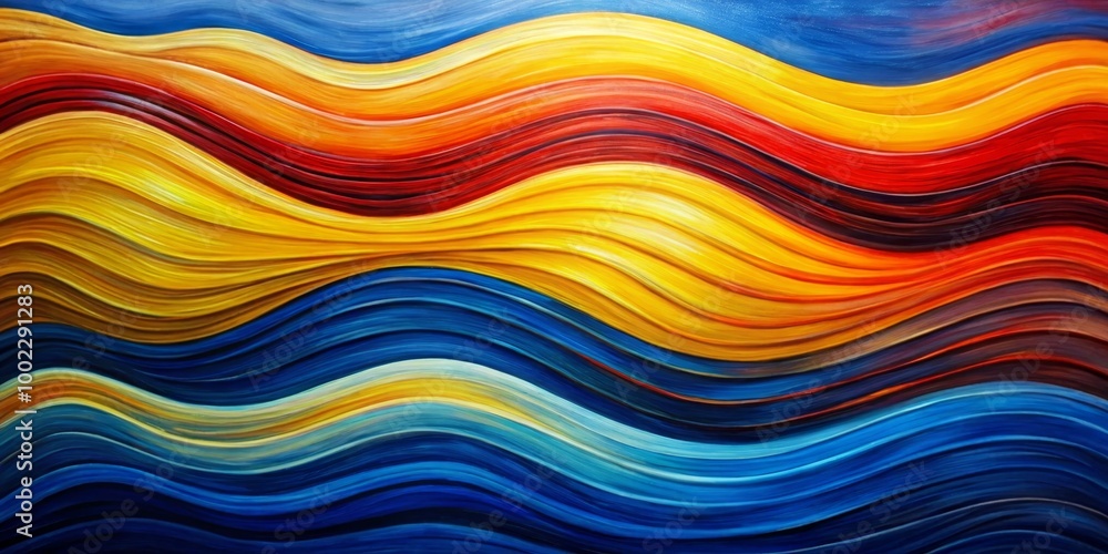 Abstract Waves of Color A Digital Painting in Blues, Reds, and Yellows Abstract Waves of Color A Digital Painting in Blues, Reds, and Yellows