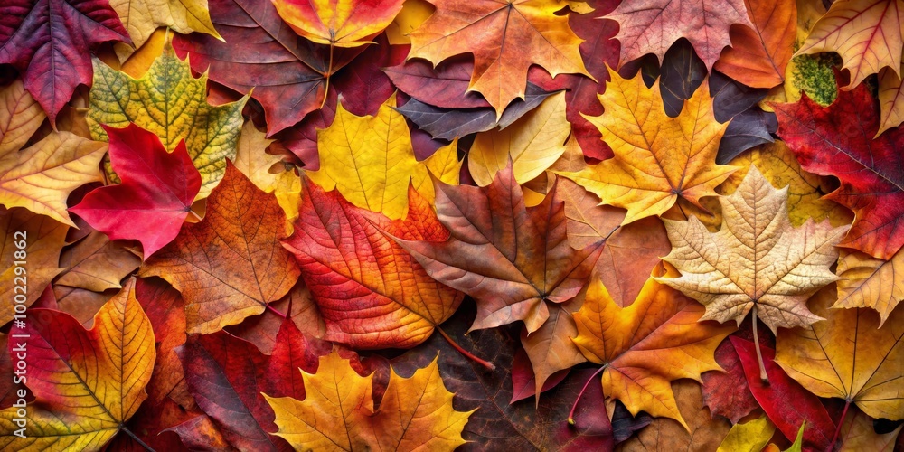 Autumnal Tapestry A Close-Up of Vibrant Fall Foliage in a Colorful Arrangement Autumnal Tapestry A Close-Up of Vibrant Fall Foliage in a Colorful Arrangement