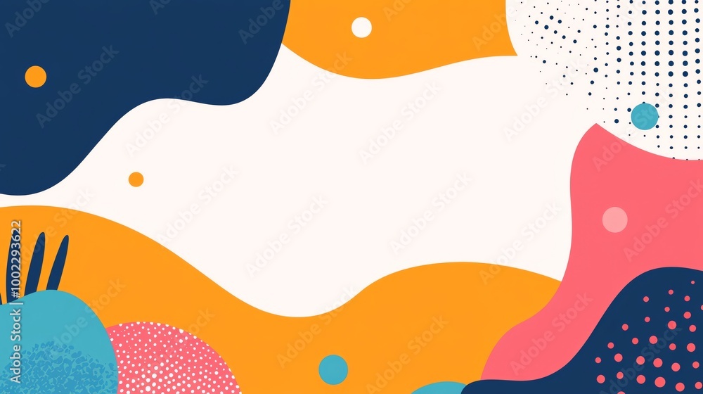 Fototapeta premium Colorful abstract design with smooth curves and vibrant shapes on a white background.