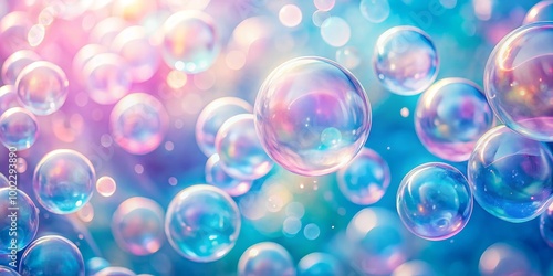 Ethereal Bubbles A Kaleidoscope of Colors and Light, with a Soft Focus Background