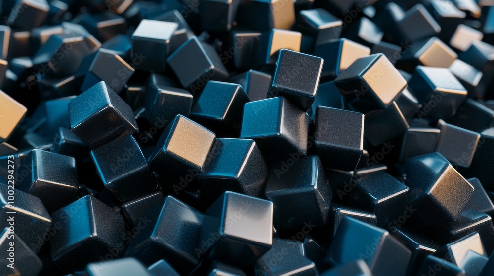 Cube wall with dark squares. Abstract background