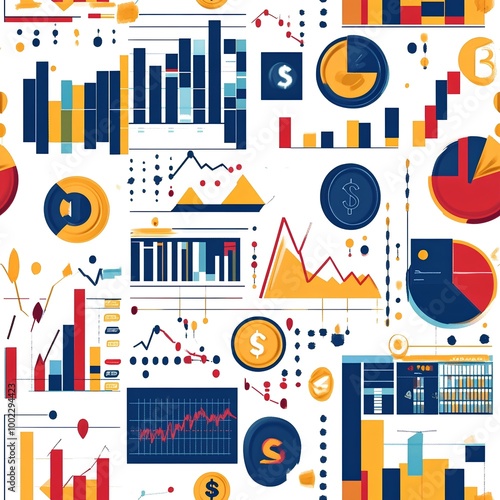financial metrics seamless pattern