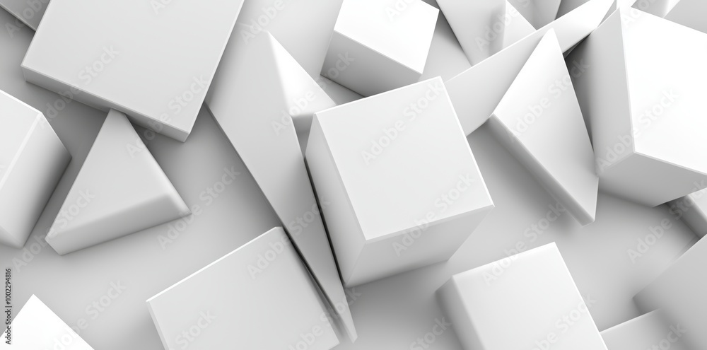 Object wallpaper 3d render illustration of abstract white cubes with geometric shapes Object wallpaper 3d render illustration of abstract white cubes with geometric shapes