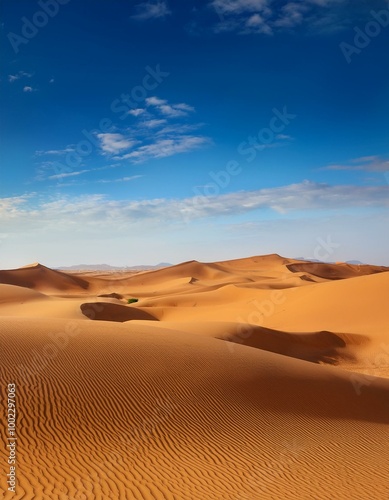 Desert landscape with blue sky