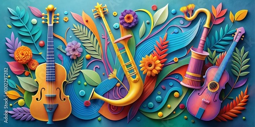 Papercut Symphony A Tapestry of Music and Nature