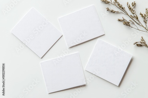 Top view of paper texture and Elegant Workspace with Blank Notebook for Creative Professionals