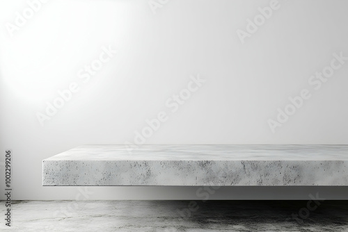 Concrete Shelf 3D Render - Minimalist Product Display