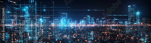 Wallpaper Mural 41. Smart AI society, digital cityscape, advanced technology, futuristic design Torontodigital.ca