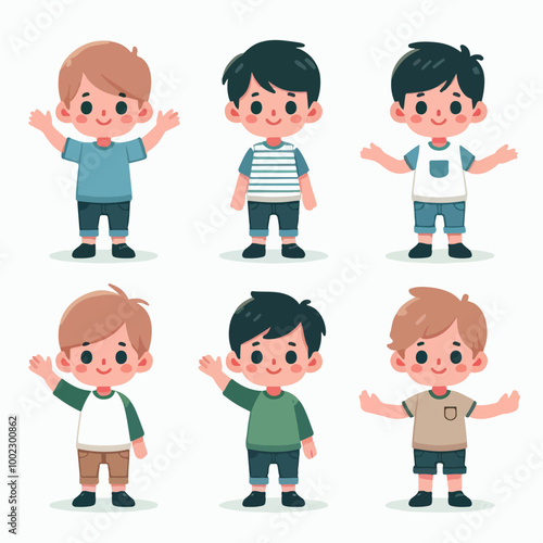 set of funny cartoon people