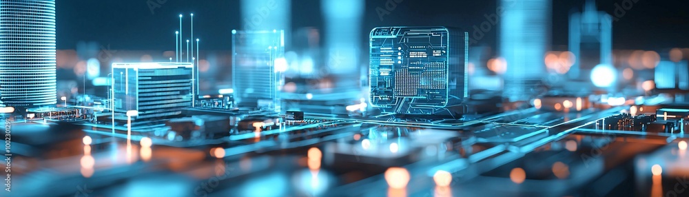 3. AI-driven world, autonomous systems, futuristic urban landscape, holographic displays 3. AI-driven world, autonomous systems, futuristic urban landscape, holographic displays