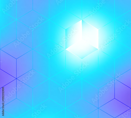 Abstract cubes pattern vector blurred background