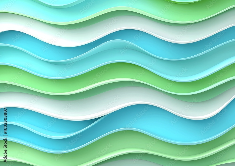 Obraz premium Liquify effect on green abstract waves background.