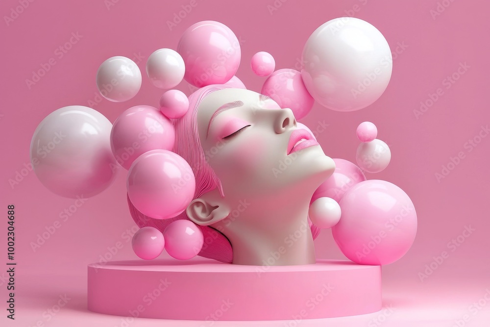 The abstract design depicts the head of a woman in modern abstract style. The abstract design depicts the head of a woman in modern abstract style.