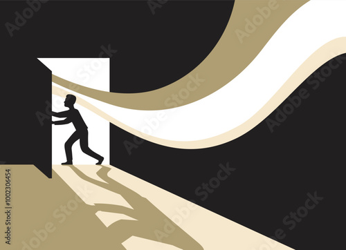 Person pushing door to open