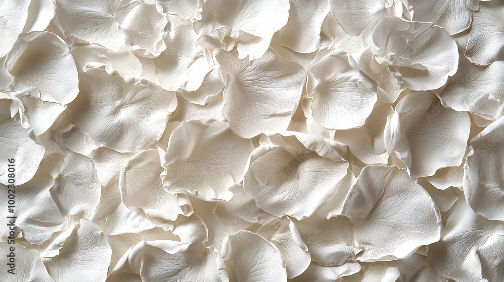 Close-up of multiple flowers on a white petal bed Close-up of multiple flowers on a white petal bed