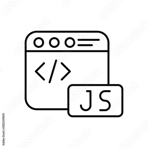JavaScript vector icon stock illustration