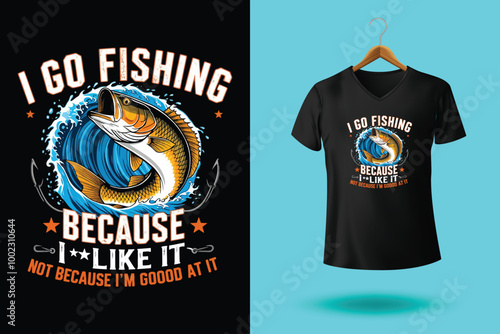 fishing t shirt design by Illustrator.