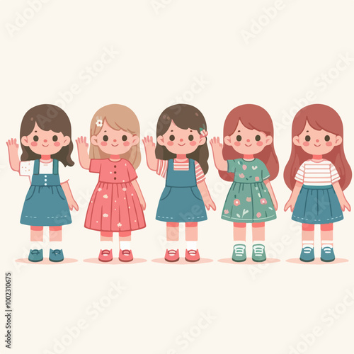 cheerful girl character