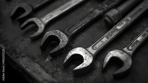 A Close-up View of Four Wrenches