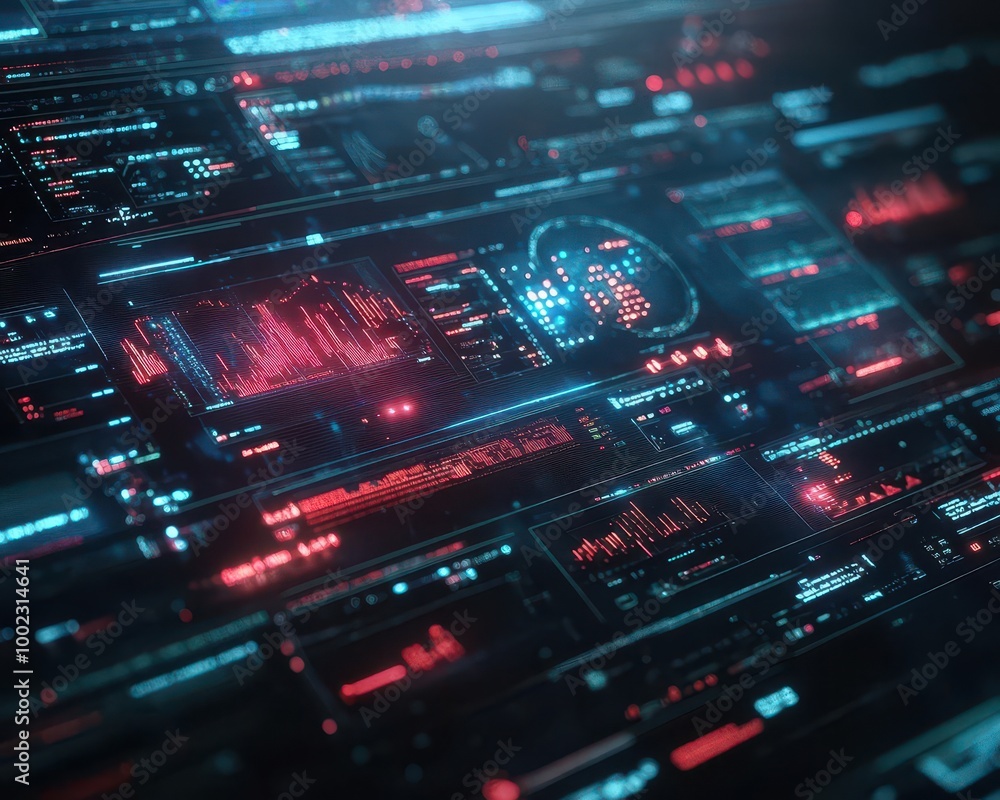 Fototapeta premium Economic forecast displayed on interactive holographic charts in a modern digital space Futuristic High Detail Hologram