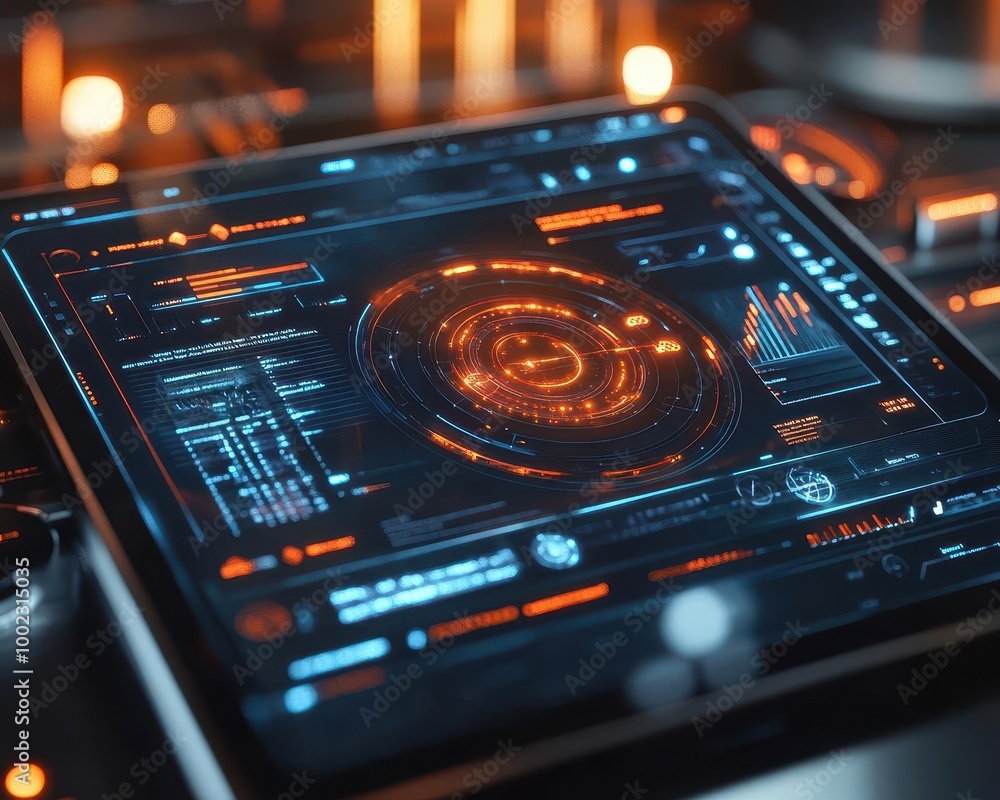 E-learning platform displayed on a sleek tablet with interactive ...