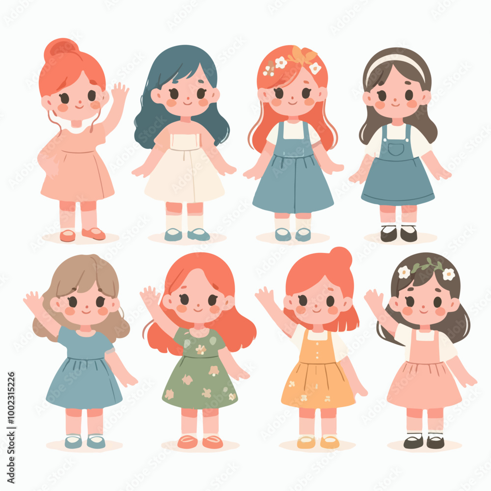 cheerful girl character cheerful girl character