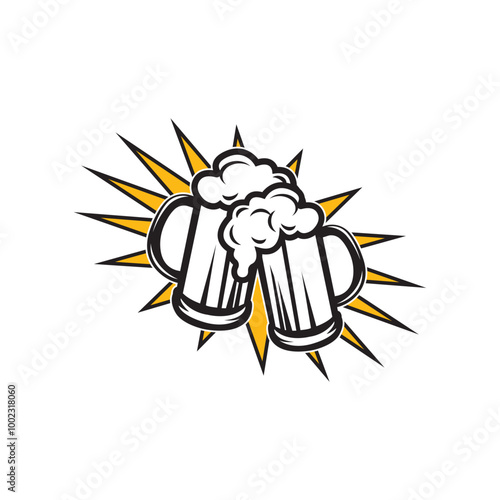 Beer glass logo icon design vector illustration