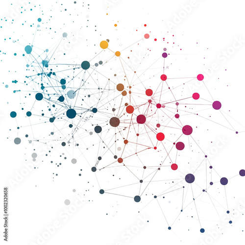 Business network connecting dots tech design