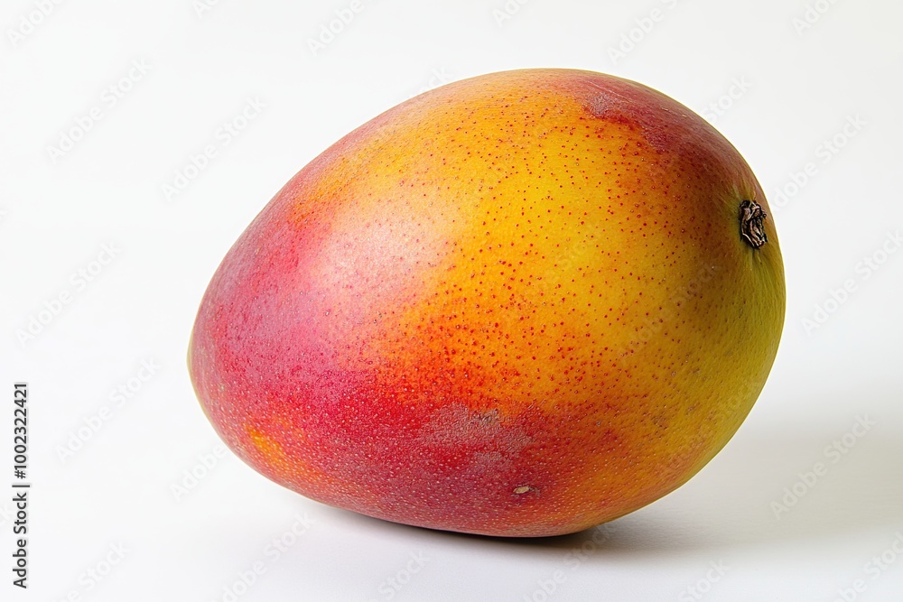 A single ripe mango isolated on a white background. A single ripe mango isolated on a white background.