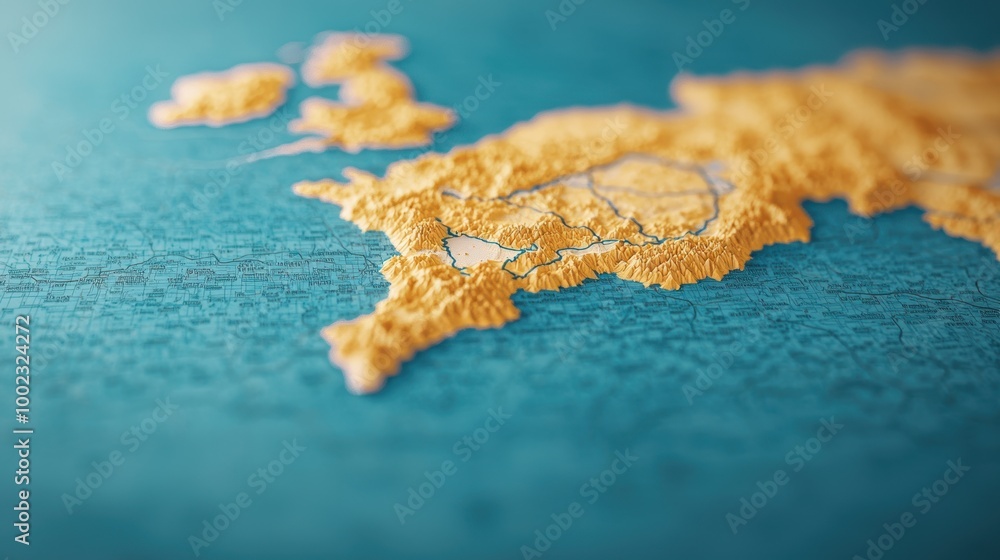 Detailed Topographic Map of the British Isles Detailed Topographic Map of the British Isles