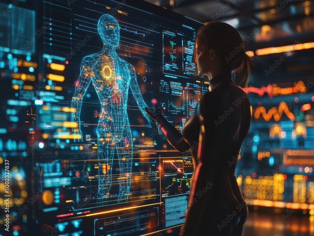 Public health campaign with holographic data displays and digital awareness tools Futuristic Hologram Minimalist Public health campaign with holographic data displays and digital awareness tools Futuristic Hologram Minimalist
